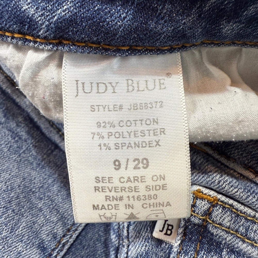 Judy Blue Slim Fit Distressed Distressed Jeans Medium Wash 9/29 High Rise - Picture 4 of 11